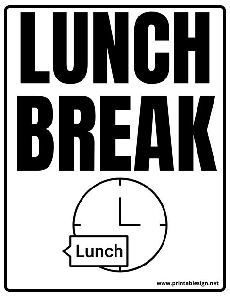 Lunch Break Sign Printable | FREE Download