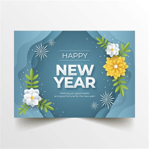 Free Vector | Hand drawn flat new year greeting card template