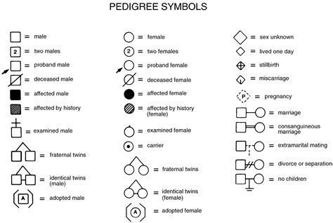 Symbols commonly used for pedigree analysis. - American Academy of ...