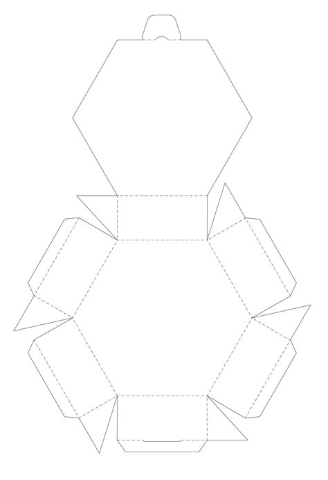 Hexagon Box SCAL SVG | Gift box template, Paper box template, Hexagon box