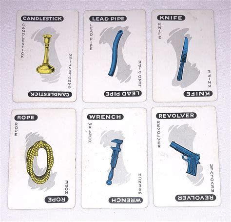 Clue Weapon Cards