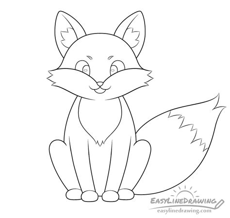 How to Draw a Fox Step by Step - EasyLineDrawing