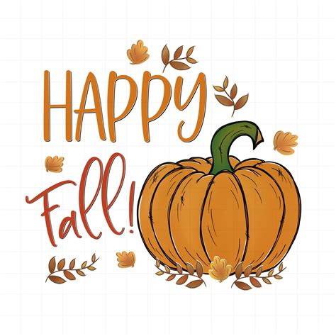 HAPPY FALL Printable Clipart Pumpkin Sublimation Image - Etsy | Fall ...