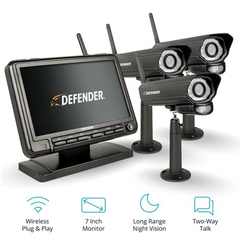 Defender PhoenixM2 Digital Wireless 7" Monitor DVR Security System with ...