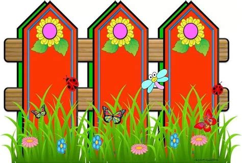 Image result for clipart fence border Rose Fence, Flower Fence, Grass ...