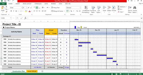 Project Plan Template Excel Free Download Xlsx