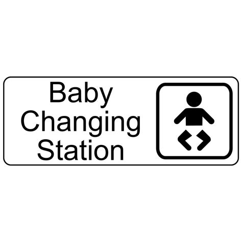 Baby Changing Station Engraved Sign EGRE-15953-SYM-BLKonWHT Restrooms