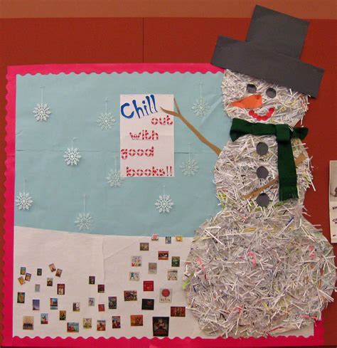 Shredded Snowman Bulletin Board - Creative Winter Display