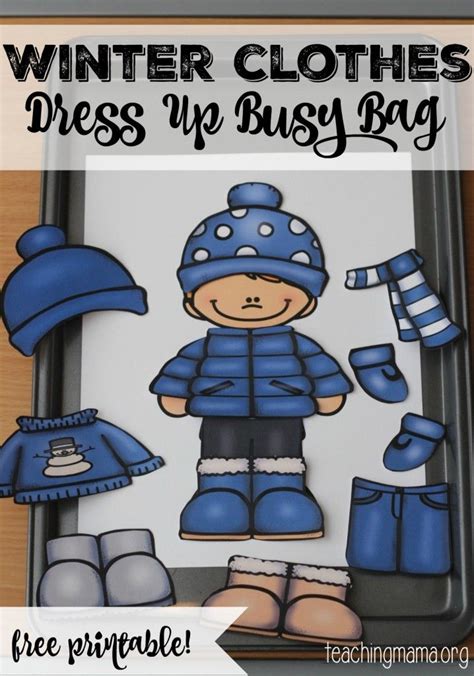 Winter Clothes Dress Up Busy Bag | Winter activities preschool, Winter ...