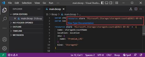 Create Bicep files by using Visual Studio Code - Azure Resource Manager ...