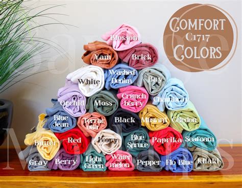 Comfort Colors Color Chart Comfort Colors Swatches Color Chart Mockup ...