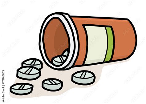 Vecteur Stock drug bottle / cartoon vector and illustration, hand drawn ...