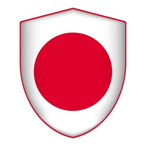 Premium Vector | Japan flag in shield shape vector illustration