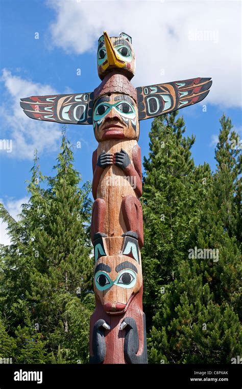 Totem pole. Saxman Totem Park. Ketchikan. Alaska, USA Stock Photo - Alamy