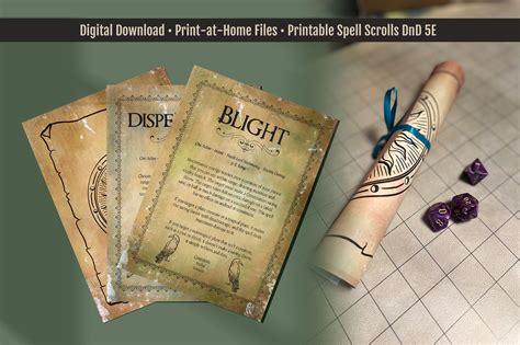 Printable Spell Scrolls Dnd 5e RPG Digital Download - Etsy