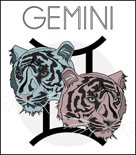 Gemini, Zodiac collection - personal art, Adobe Illustrator | Gemini ...