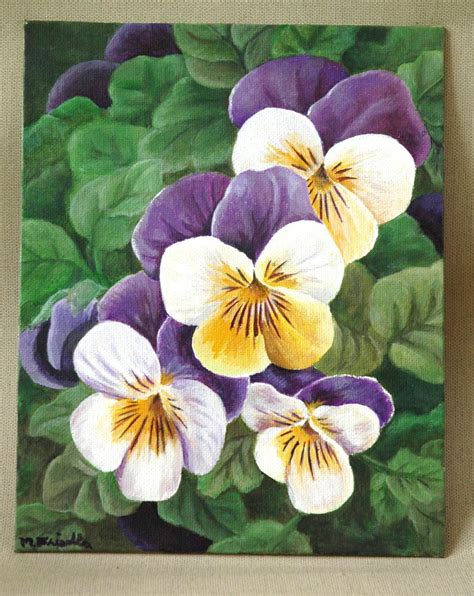 Pansy Patch Original Acrylic Painting 8 x 10 | Etsy in 2021 | Flower ...