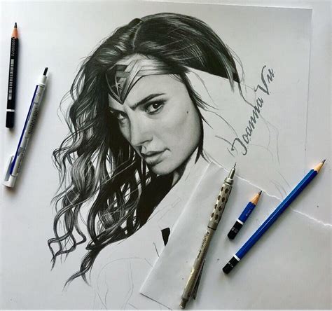 WonderWoman Drawing - Ioanna Ladopoulou – Art & Design