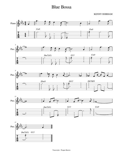 Blue Bossa Sheet music for Piano, Guitar | Download free in PDF or MIDI ...