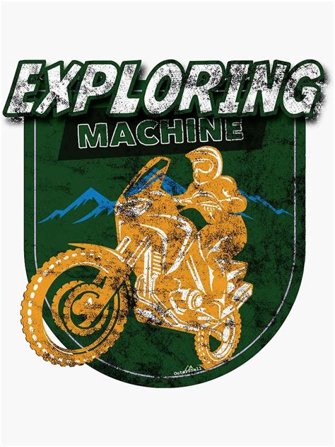 Adventure Motorcycle Exploring Machine Sticker T-Shirt 01 | Adventure ...