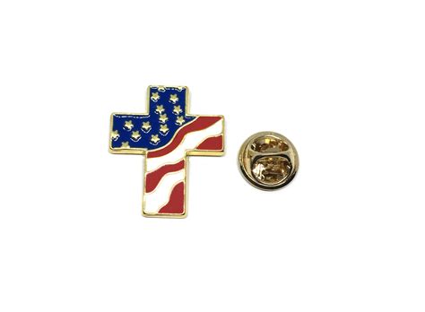 American Flag Cross Lapel Pin | FINOX