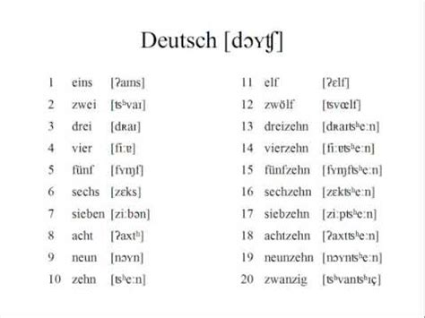 German Numbers 0-20 Part 1 | Doovi