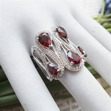 red garnet ring by h.azeem london | notonthehighstreet.com