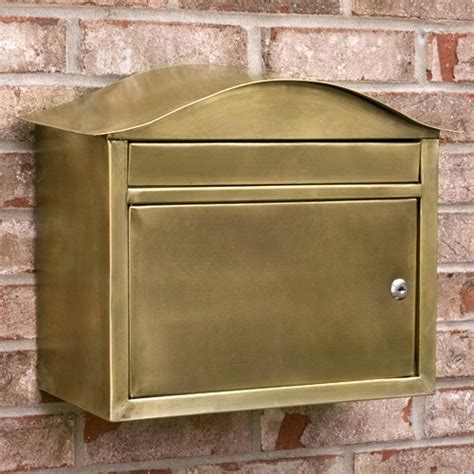 Kenton Locking Wall Mount Brass Mailbox - Antique Brass - Mailboxes and ...