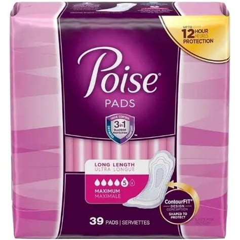 Poise - Pads Long Length Maximum - Size 5 - 39 Pads | Konga Online Shopping