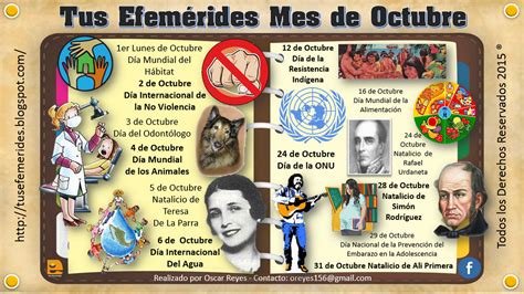 Efemérides Octubre … | Efemerides octubre, Efemerides mes de octubre ...