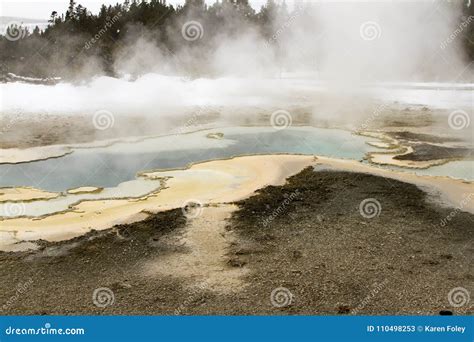 Steaming Spring Rock Formation in Upper Geyser Basin, Yellowstone ...