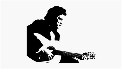 Silhouette Johnny Cash Stencil, HD Png Download , Transparent Png Image ...