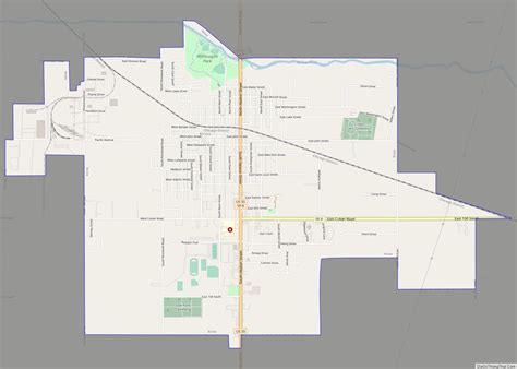 Map of Knox city, Indiana