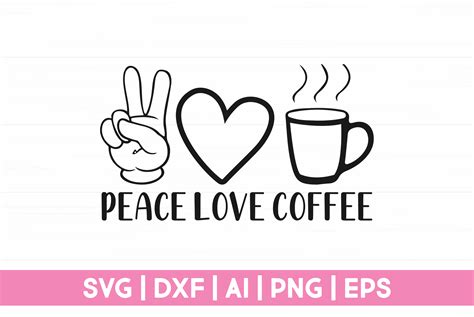 Peace Love Coffee Graphic by CraftartSVG · Creative Fabrica