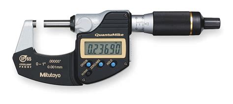 MITUTOYO IP65 Digital Outside Micrometer: 0 in to 1 in/0 to 25 mm Range ...