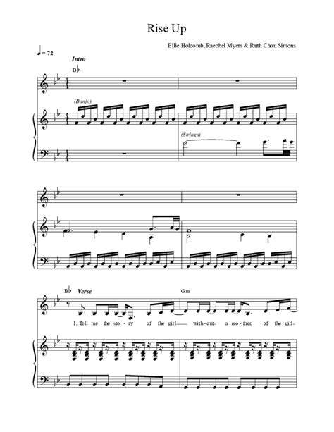 Rise Up Sheet Music PDF (FAITHFUL / Christa Wells / Jess Ray / Tamar ...