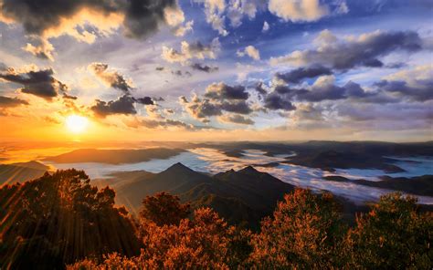 nature, Landscape, Far View, Mountains, Clouds, Sky, Forest, Sunset ...