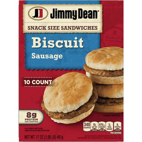 Jimmy Dean® Snack Size Sausage Biscuit Sandwiches, 10 Count (Frozen ...