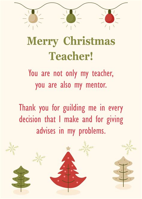 Christmas Cards Messages For Teachers