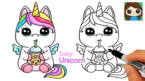 How To Draw A Cute Cartoon Unicorn