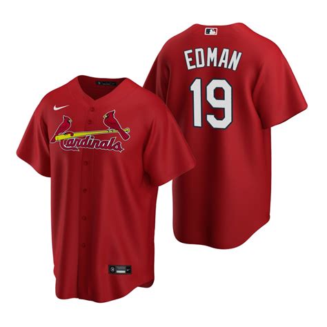 Men's St. Louis Cardinals #19 Tommy Edman Nike Red Alternate Cool base ...