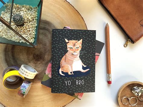 Yo Bro Funny Cat Card Cc104 - Etsy