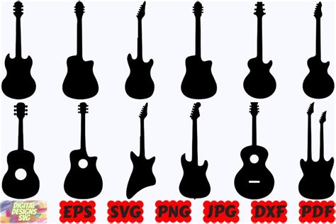 Guitar SVG | Electric Guitar SVG | Acoustic Guitar SVG | PNG