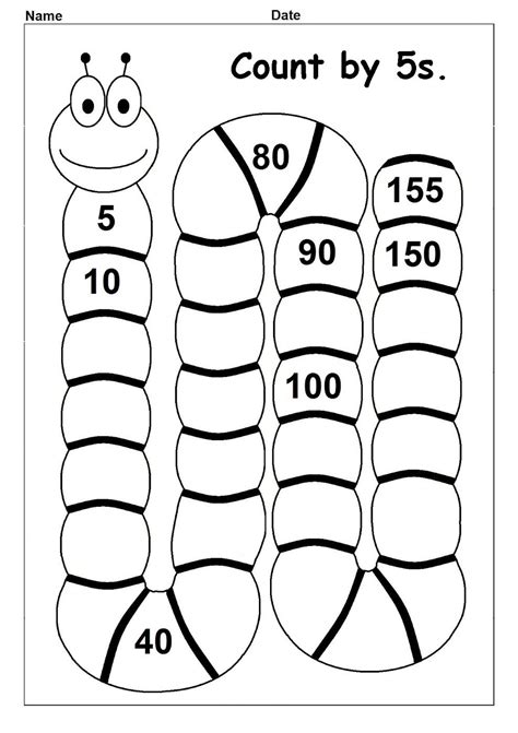 Skip Count by 5 Worksheet | Counting by 5's, Homeschool math, Skip ...