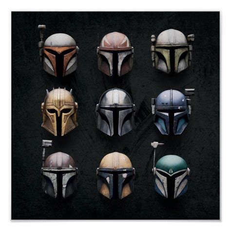 Mandalorians Helmets Poster | Zazzle | Star wars helmet, Star wars ...