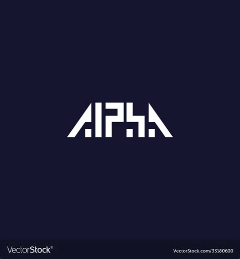 Alpha logo minimal design Royalty Free Vector Image