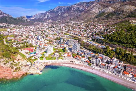 Town of Sutomore hill fortress and coastline aerial view Photograph by ...