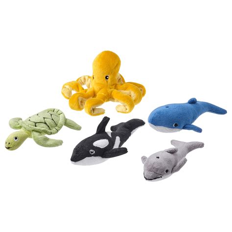 BLÅVINGAD peluche, 5 pièces, animaux marins/multicolore - IKEA CA