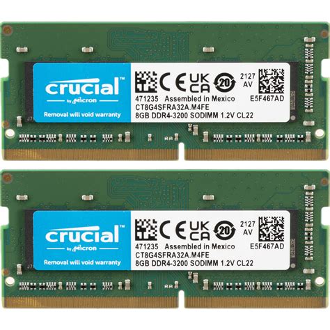 Crucial 16GB Laptop DDR4 3200 MHz SODIMM Memory CT2K8G4SFRA32A