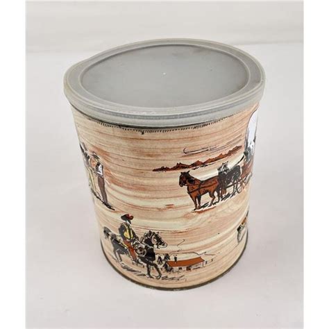 Cowboy Western Pattern MJB Coffee Can